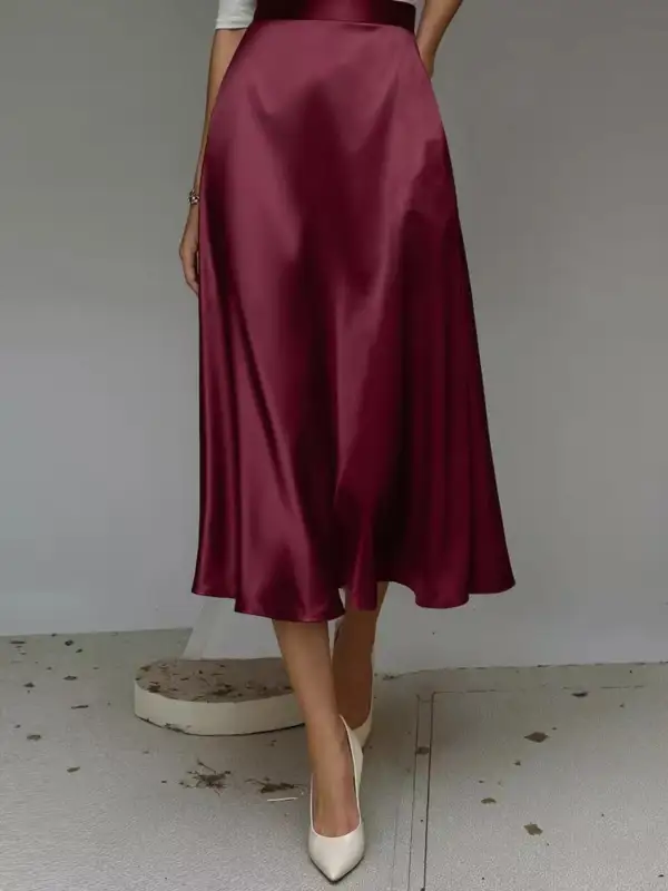 Everyday Satin Midi Skirt