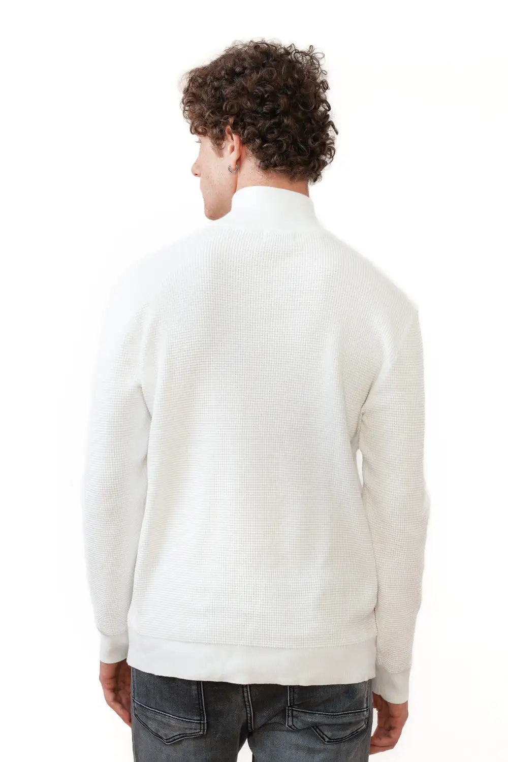 Refined Regular Fit Ribbed Half Zip Sweater