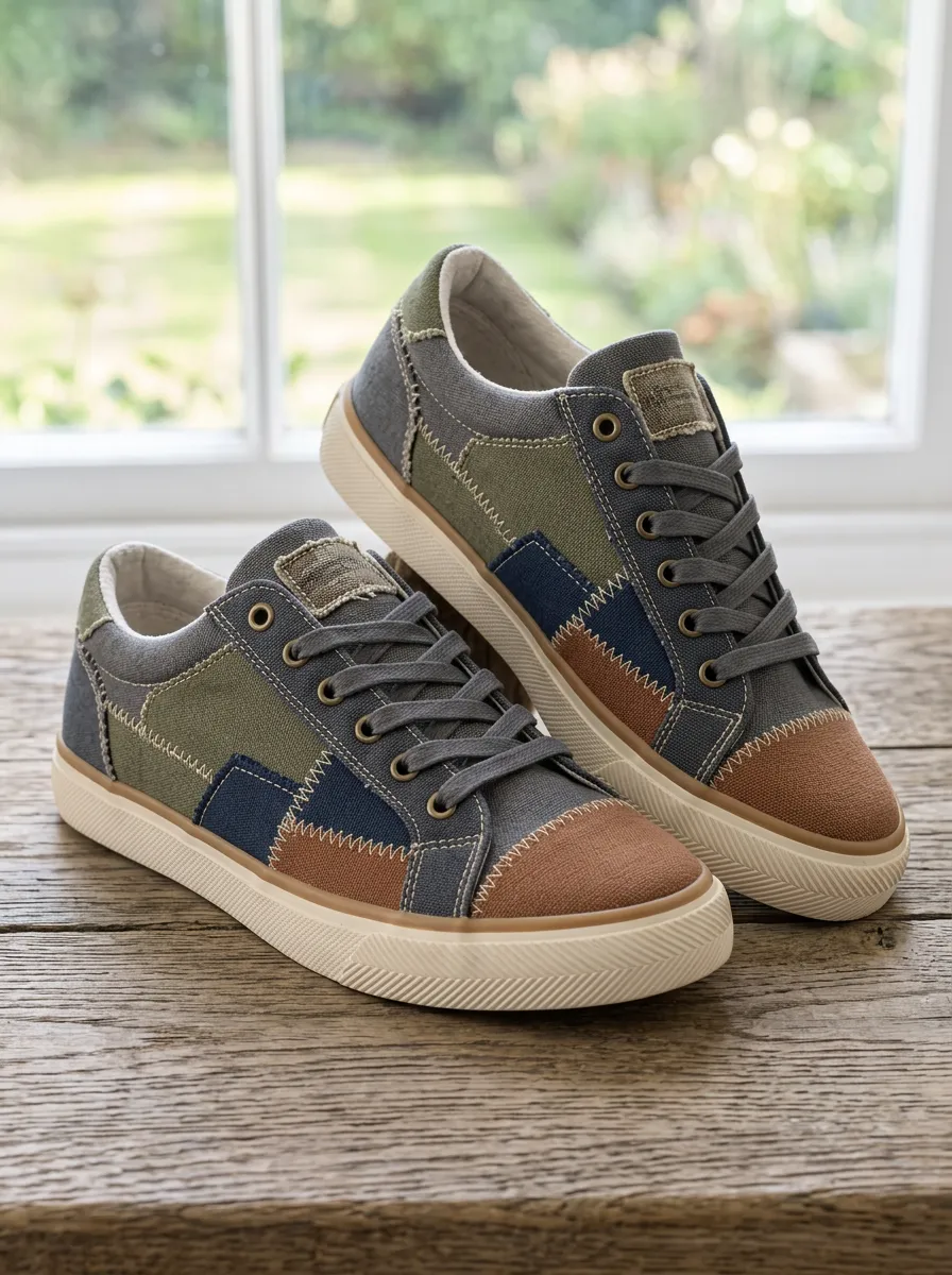 Men's Urban Casual Patchwork Colorblock Stitched Canvas Shoes