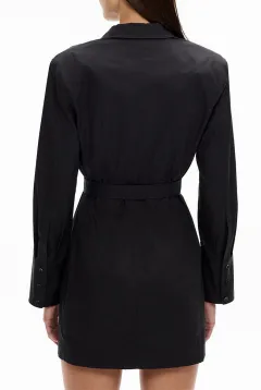 Plain Color Lapel Dress