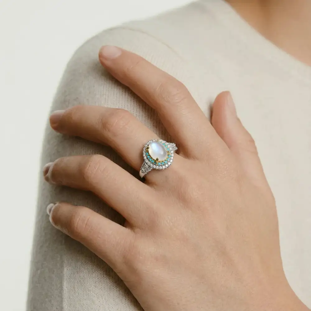Sculptural Halo Ring