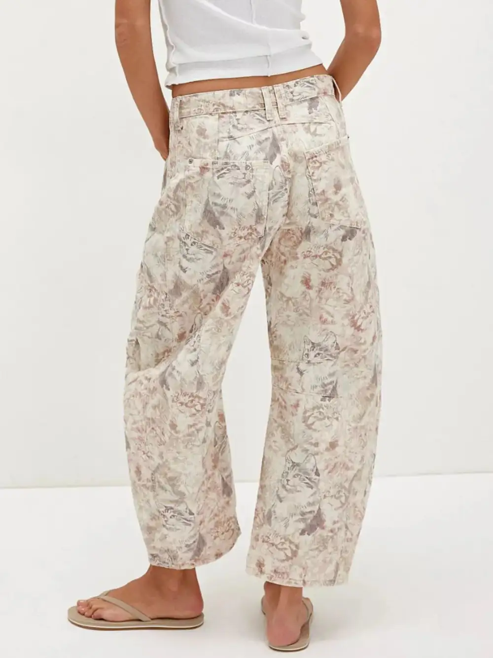 Buy Printed Wide Leg Jeans