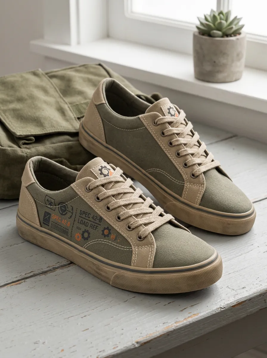 Men's Military Tactical Gear Spec Printed Canvas Shoes