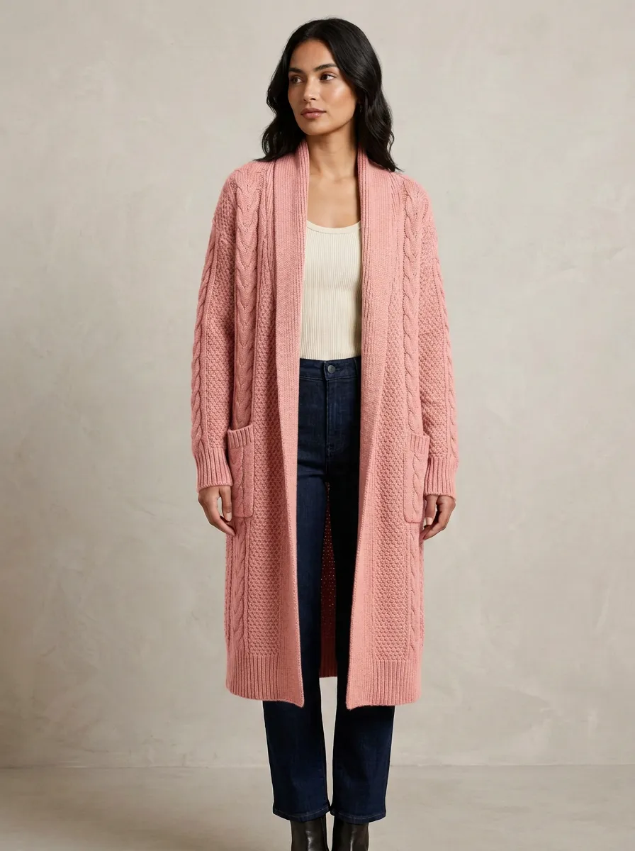 Women's Everyday Cable Knit Knit Cardigan