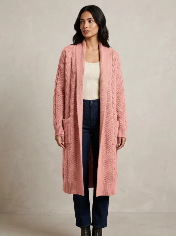 Women's Everyday Cable Knit Knit Cardigan
