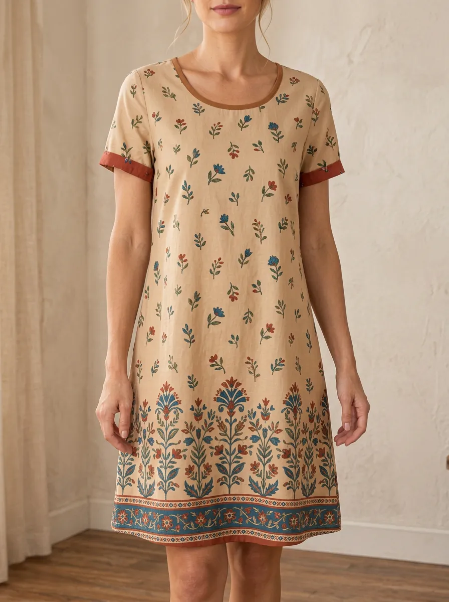 Women's Bohemian Floral Pattern Printed Dress