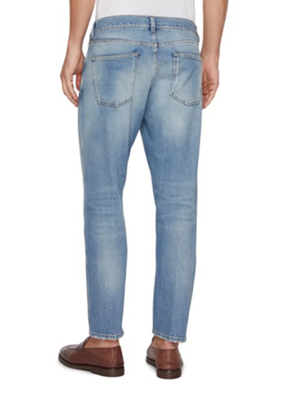 Simple Straight-Cut Comfort Denim Blue Jeans