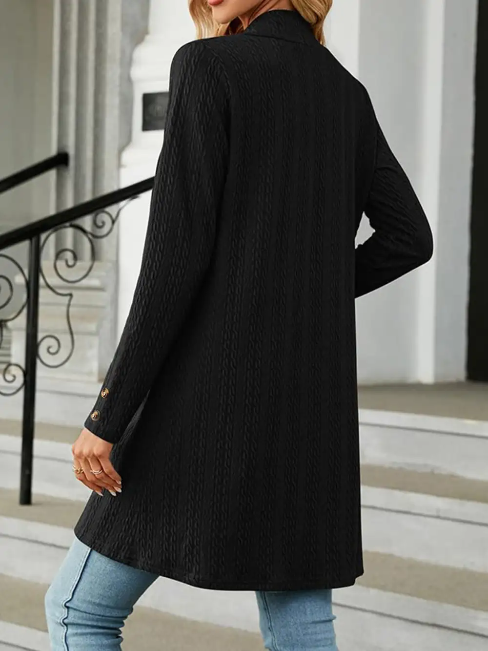 Open-Front Long-Sleeve Cardigan