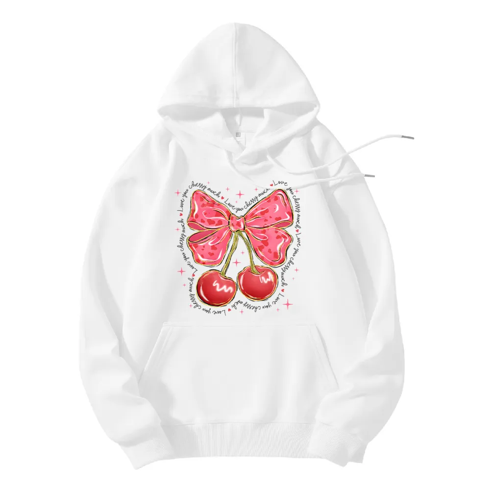 Love You Cherry Much Pink Heart Hoodie