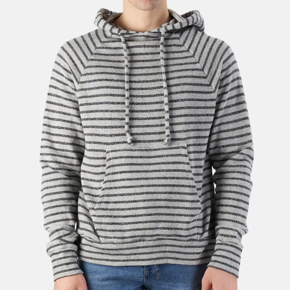 Striped Cotton Fleece Hoodie