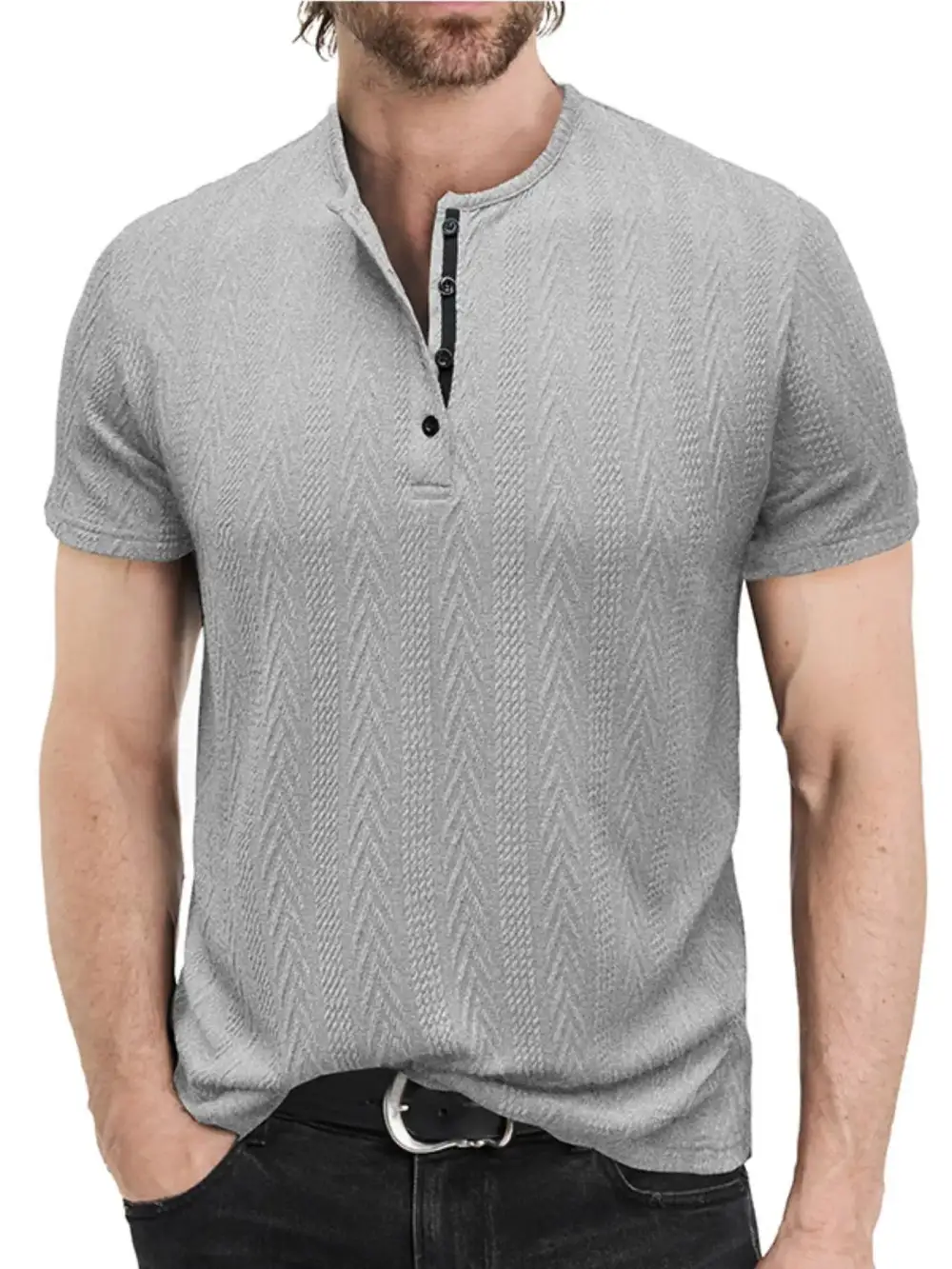 Easy Fit Textured Collared Polo Shirt