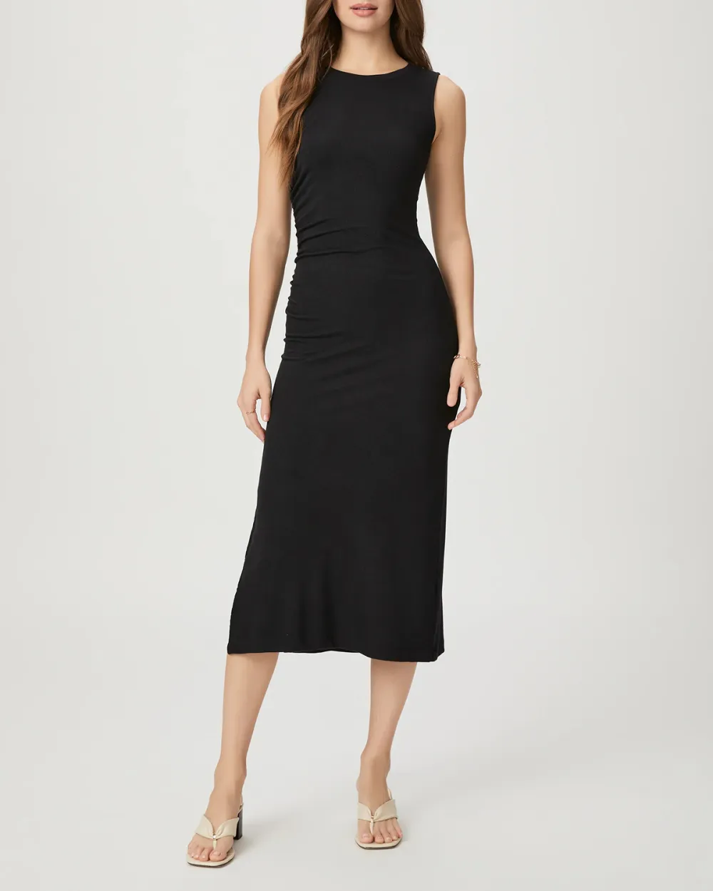 Black Sleeveless Bodycon Midi Dress