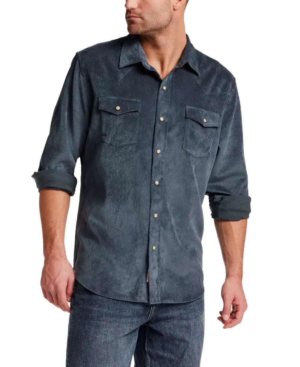 Men's Regular Fit Corduroy Western Shirt