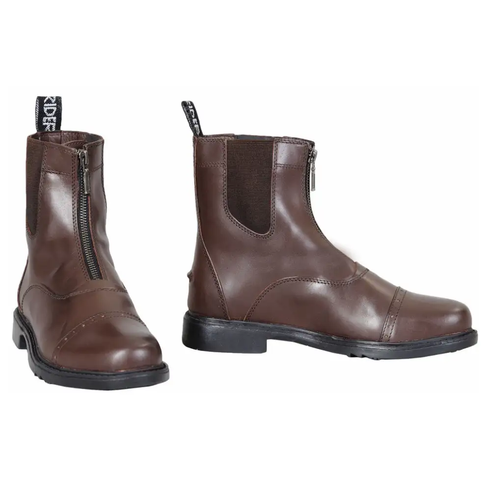Men's Paddock Front Zip Round Toe Cap Toe Ankle Boots
