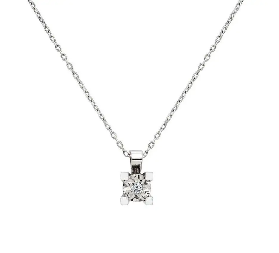 Minimalist Diamond Solitaire Necklace