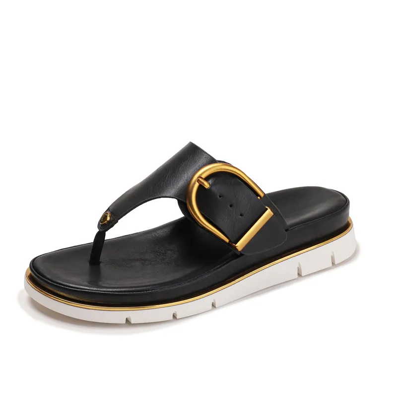  Cushioned Buckle Thong Sandals Apparel