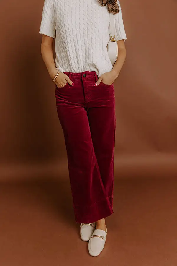 High Waist Wide Leg Corduroy Pants