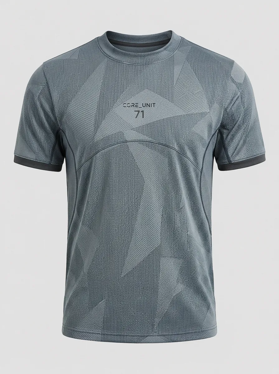Men's Core Unit 71 Geometric Pattern Printed Breathable T-shirt