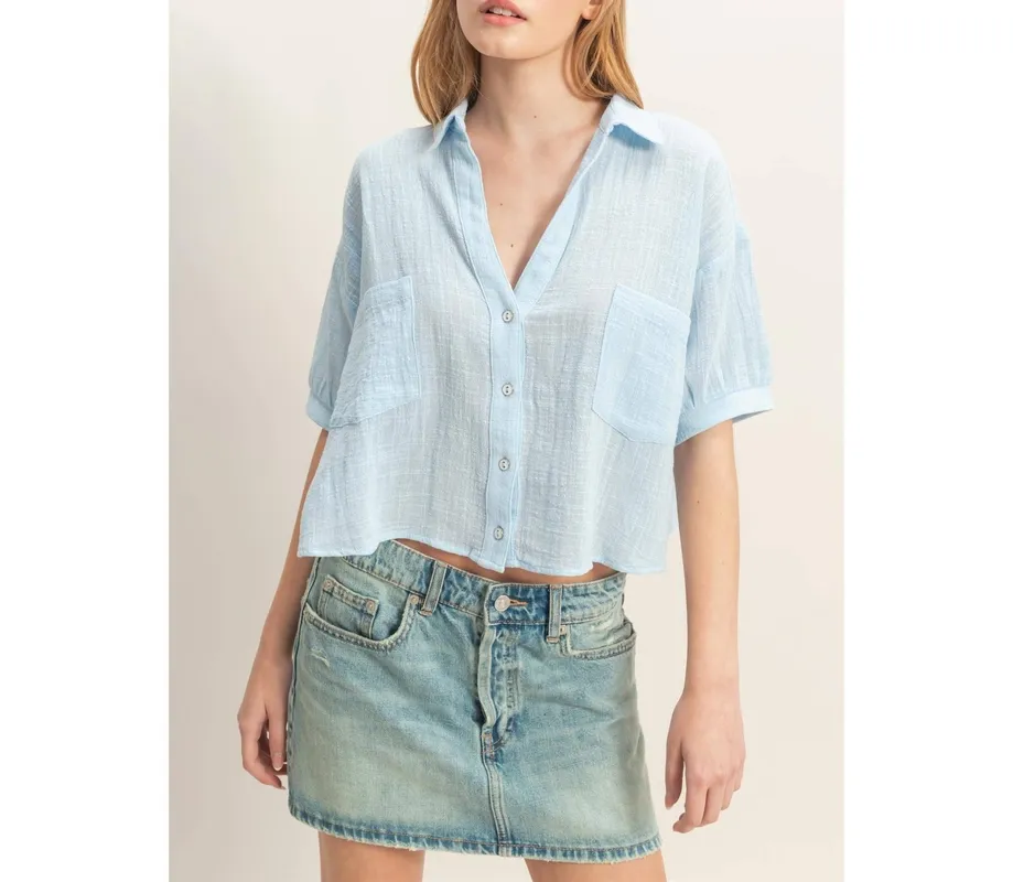Textured Button-Up Shirt