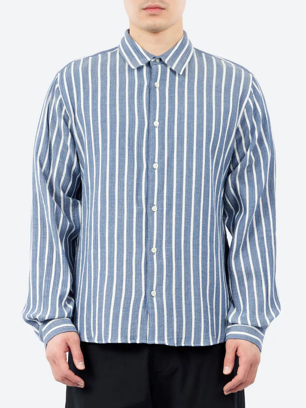 Men's Denim Point Collar Shirt