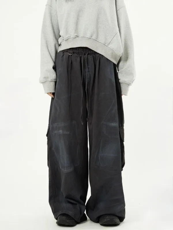 Modern Paint Splatter Cuffed Relaxed Cargo Pants