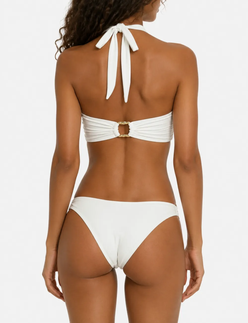Matching Hardware Halter Bandeau Bikini Set