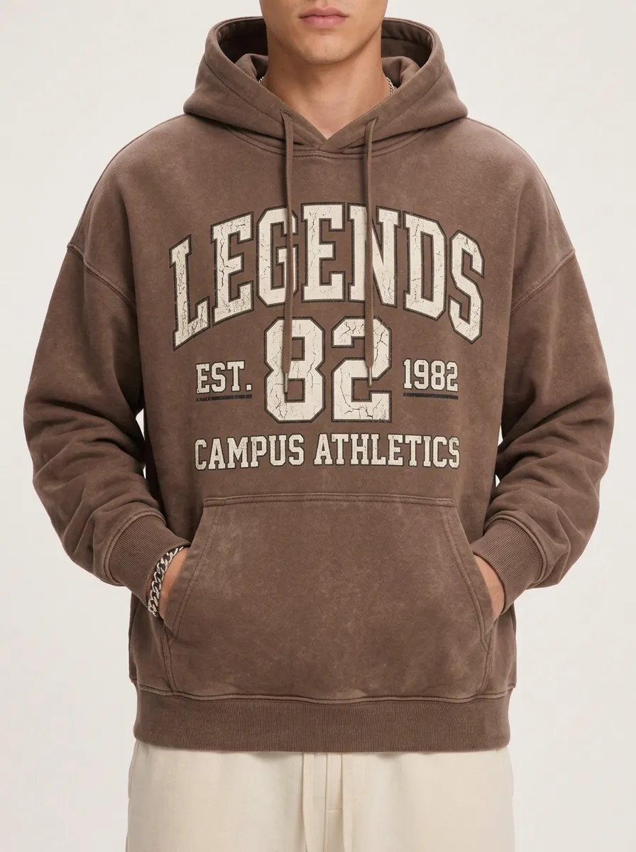 Men's Vintage Legends 82 Campus Athletics Printed Hoodie