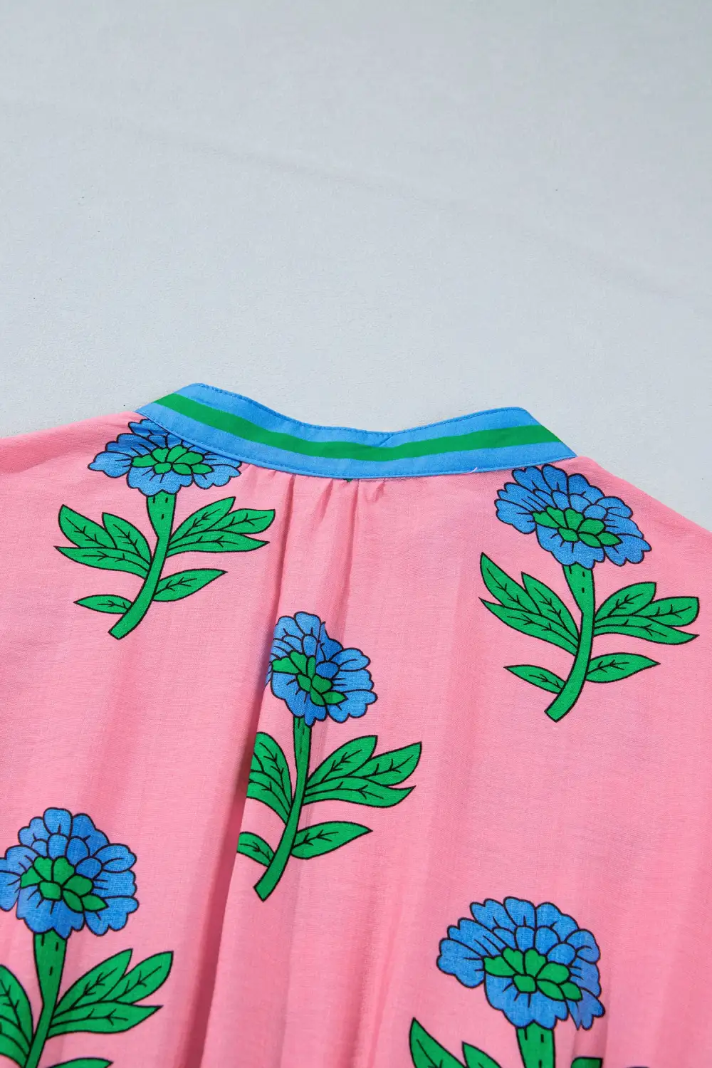 Floral Striped V Neck Dress Casual