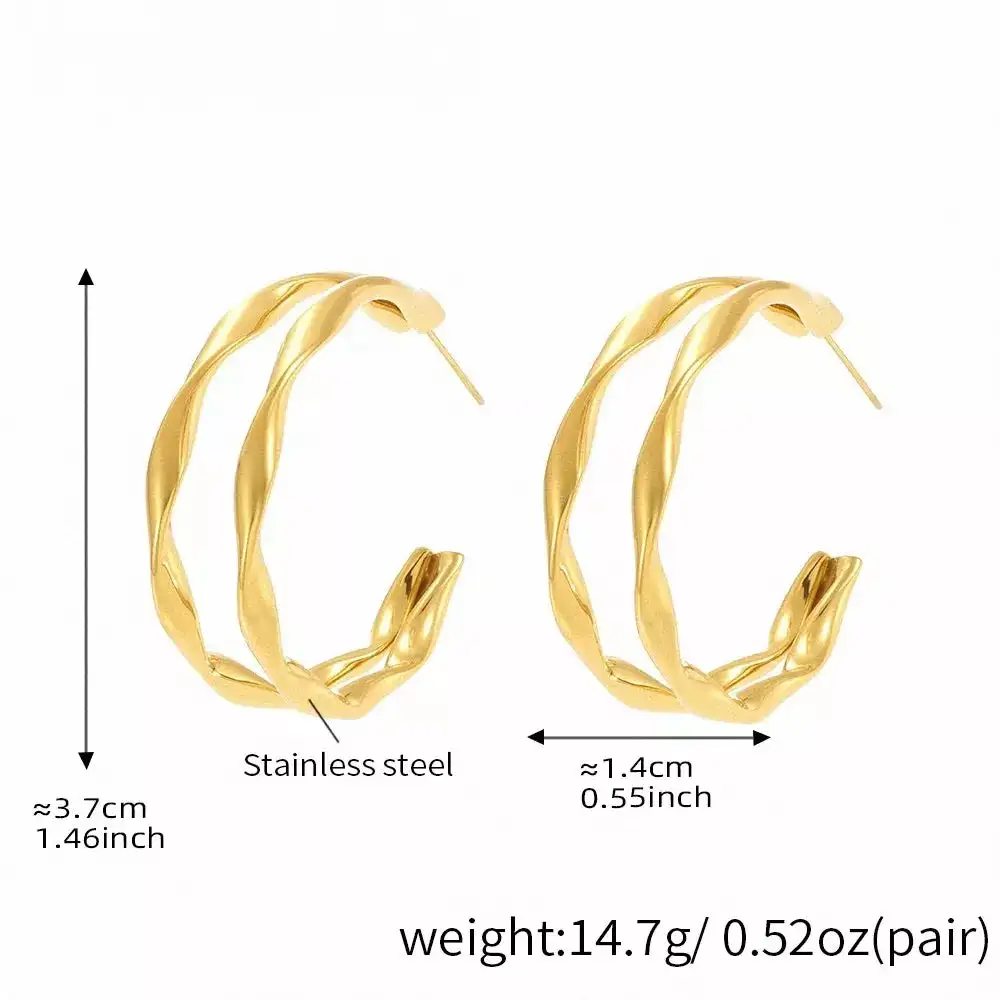 Chunky Twisted Hoop Earrings
