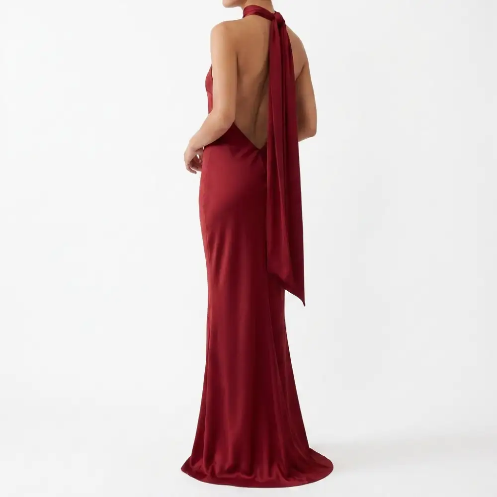 Classic Refined Women's Satin Maxi Dress