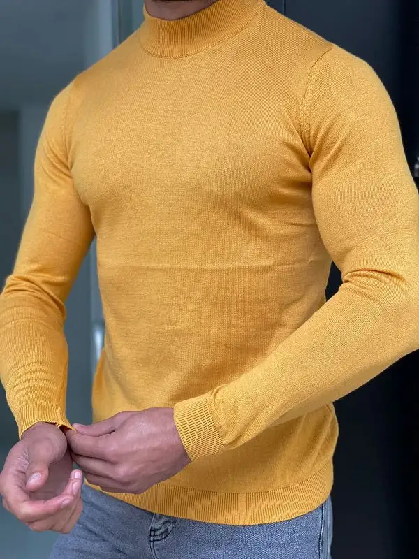 Elevated Slim Fit Cotton Turtleneck Sweater
