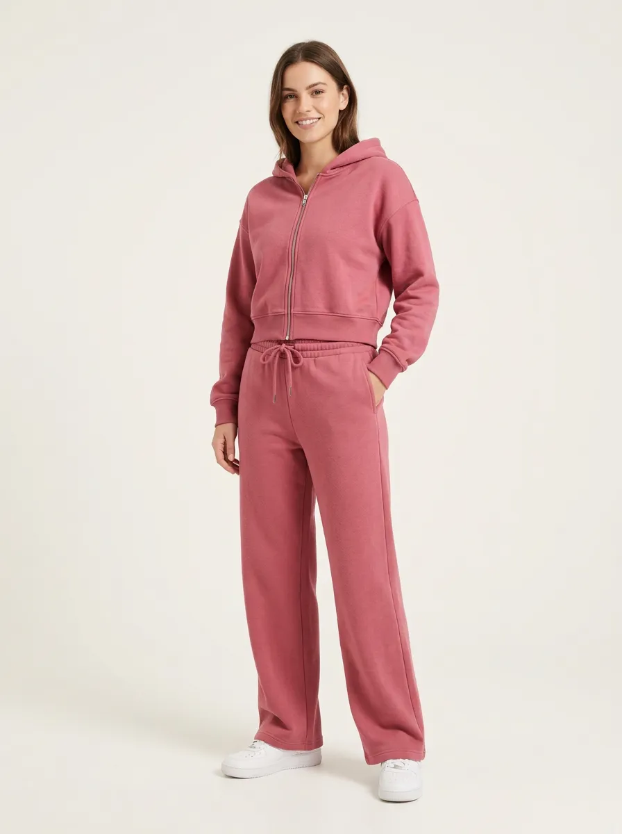 Women's Zip Front Hooded Jogger Set