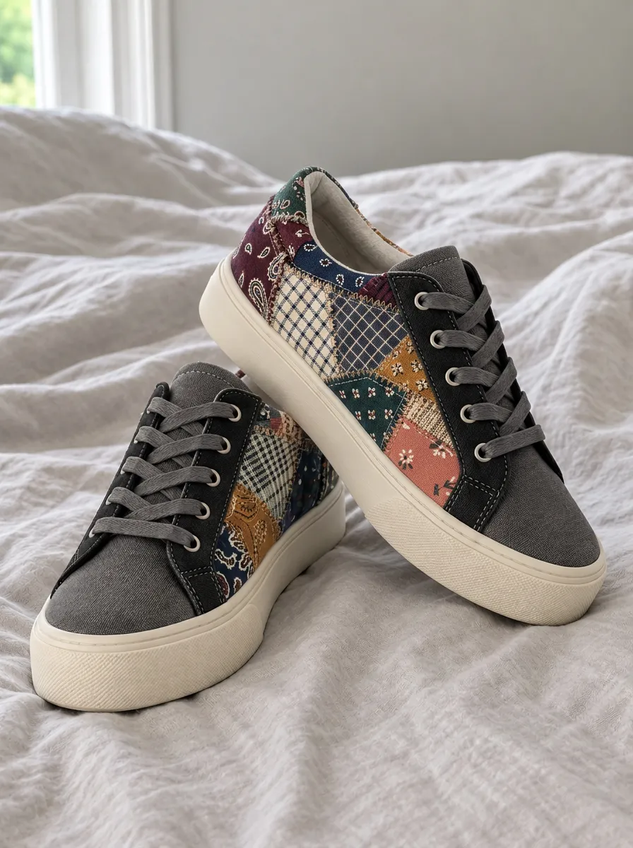 Men's Vintage Patchwork Paisley Printed Canvas Shoes