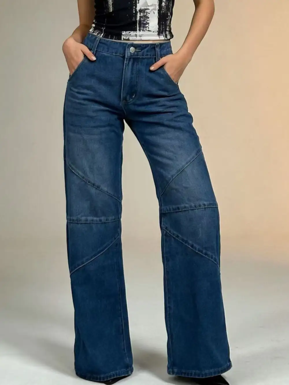Classic Vintage Wash Wide Leg Jeans