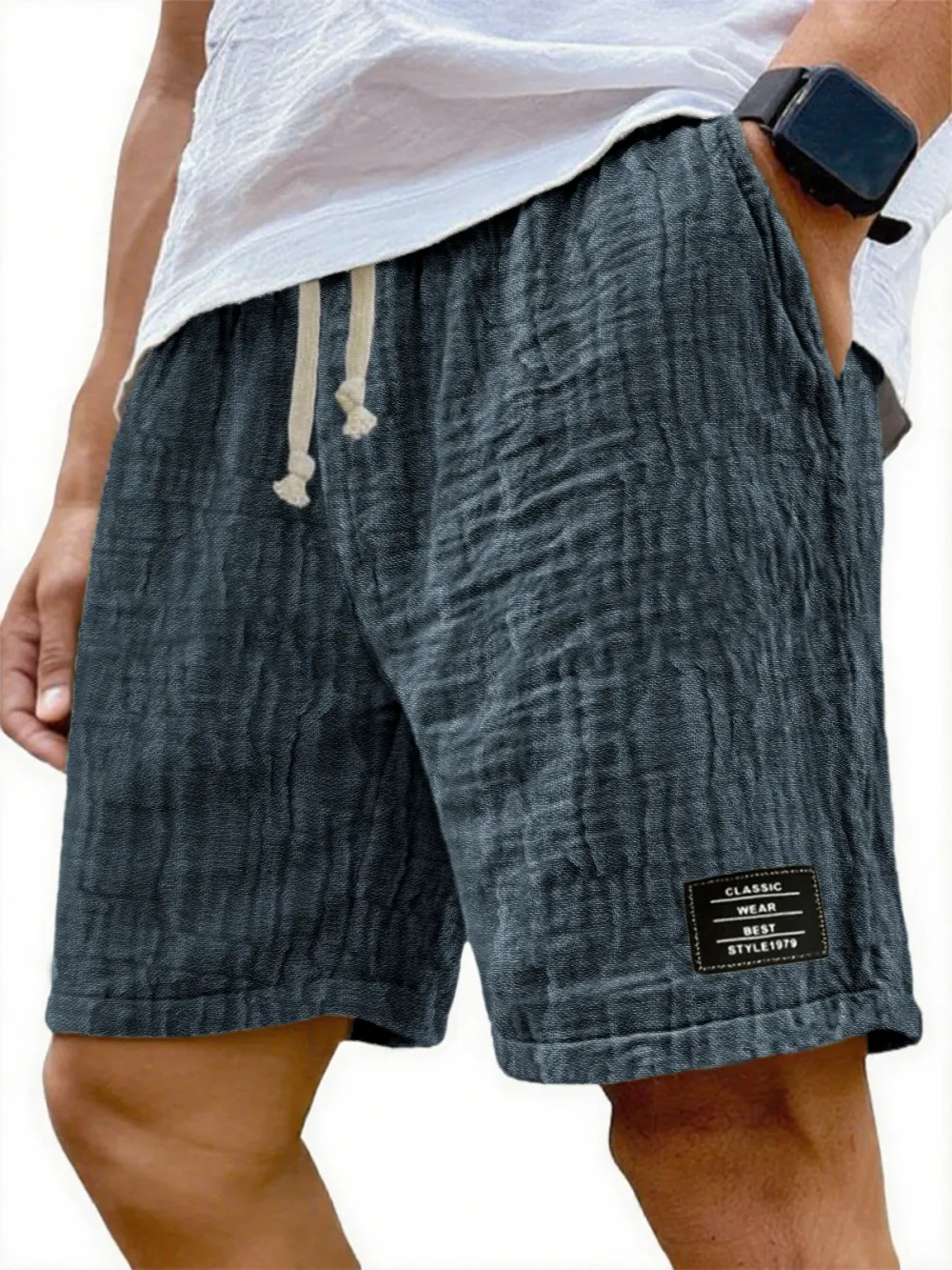 Gauze Cotton Seamed Detail Shorts