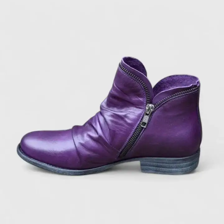 Side Zip Lace Up Ankle Boots