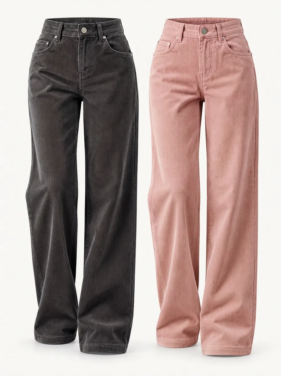 Everyday Comfort Straight Leg Relaxed Straight Relaxed Fit Women's Two Pack Straight Leg Corduroy Pants