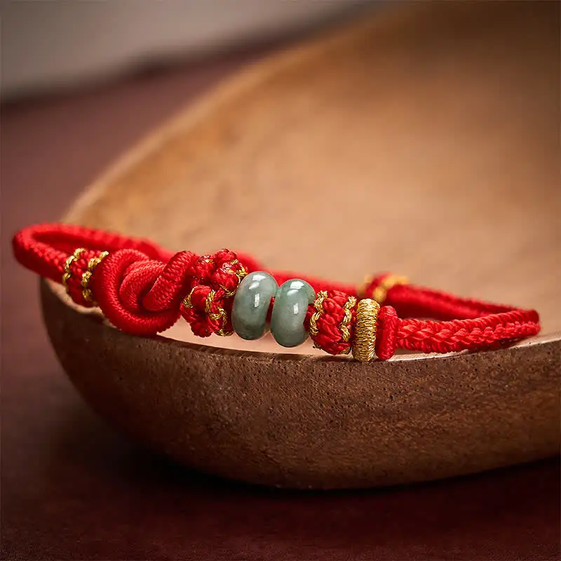 Knotting Jade Hand Woven Adjustable Bracelet