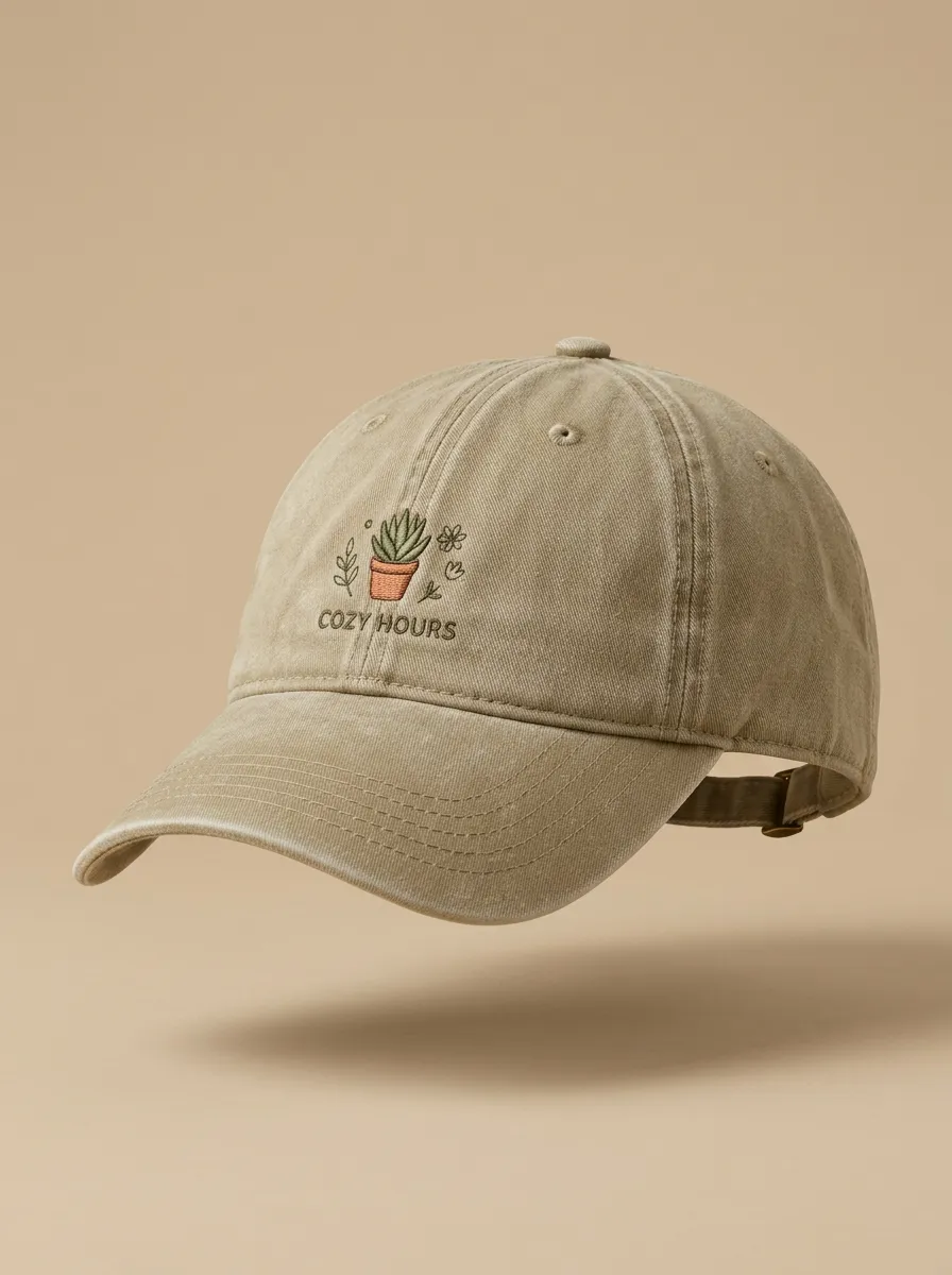 Textured Plant-Lover Succulent Embroidered Unisex Baseball Cap