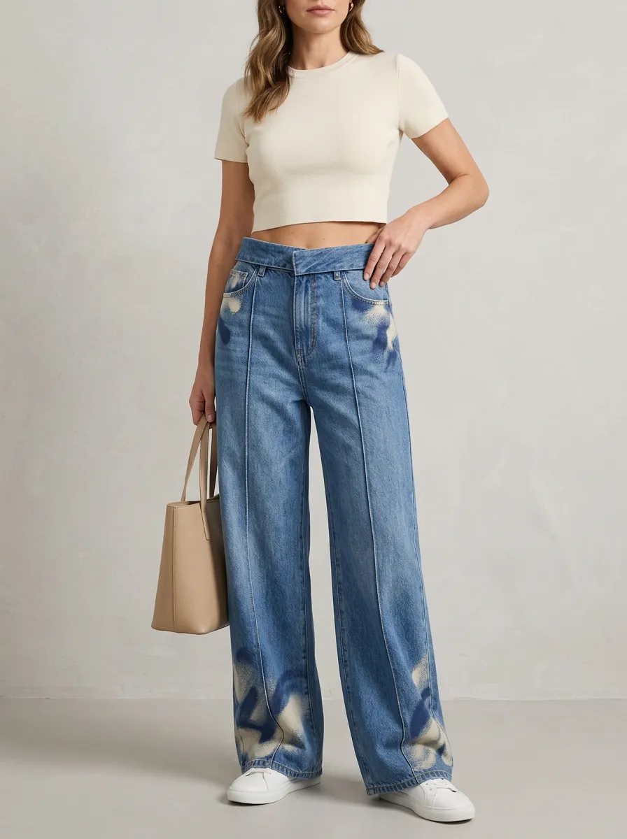 Women's Wide Leg Casual Denim Jeans