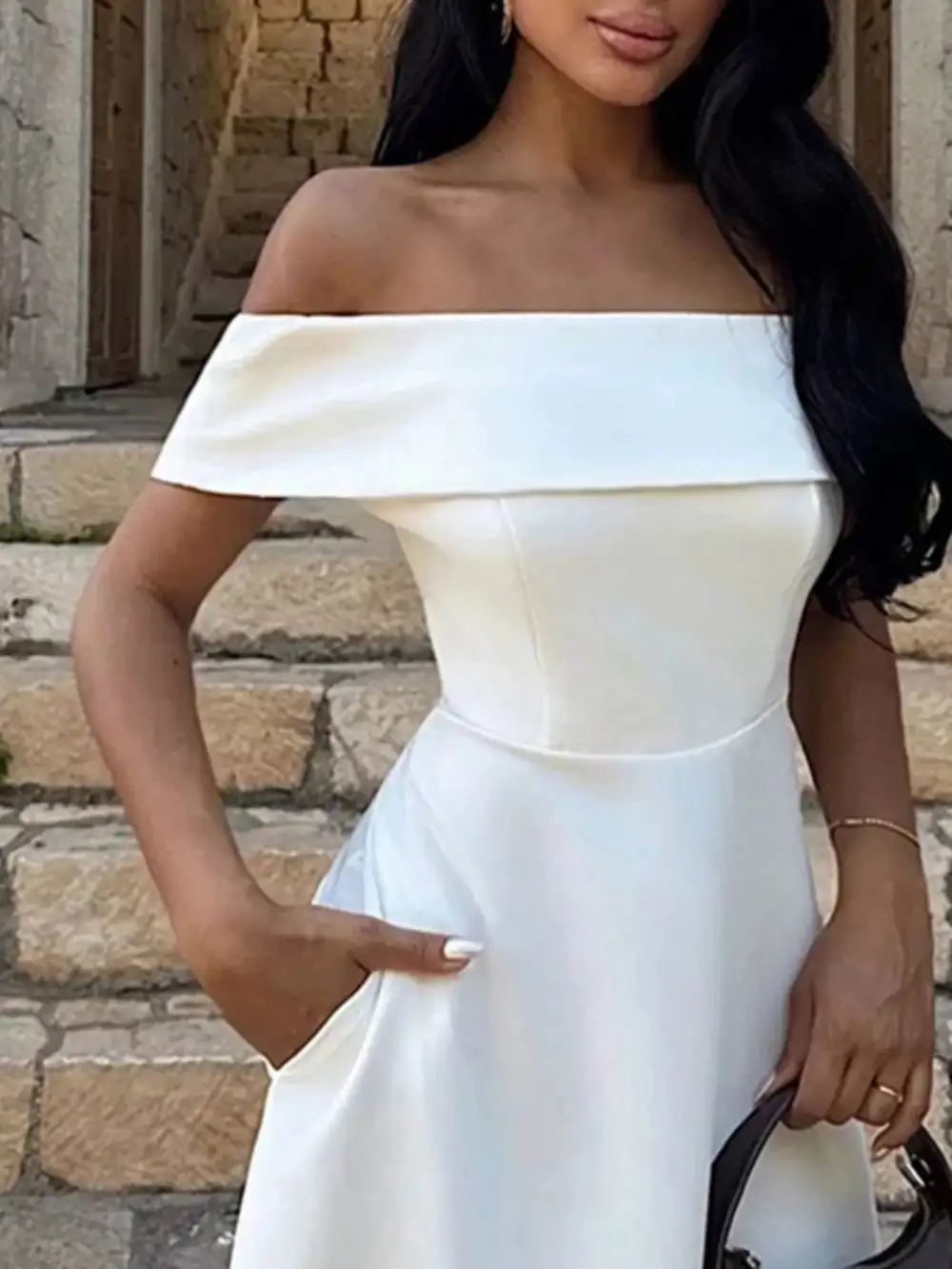 Structured Shape Off Maxi Dress