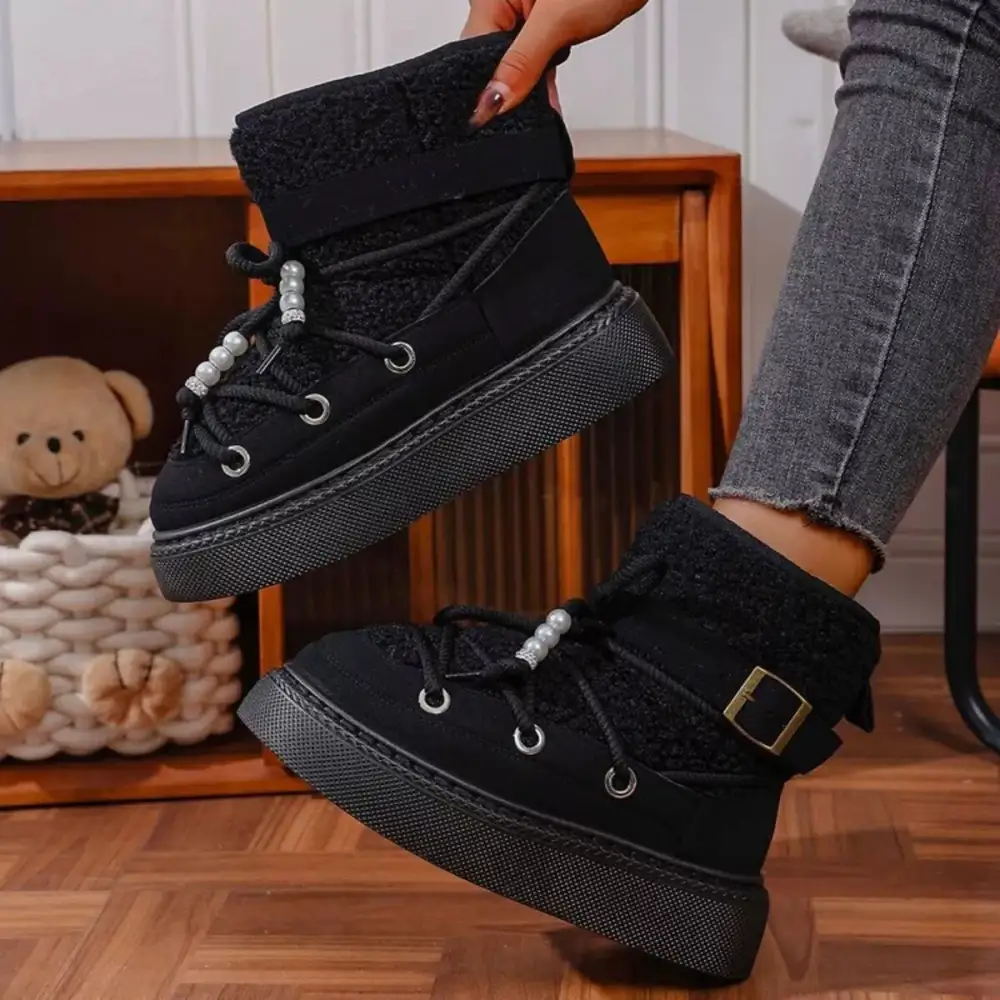 Refined Lace-Up Platform Boots