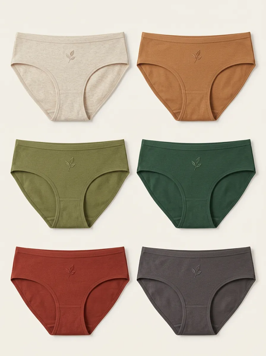 Women's Leaf Embroidered Classic Brief Set