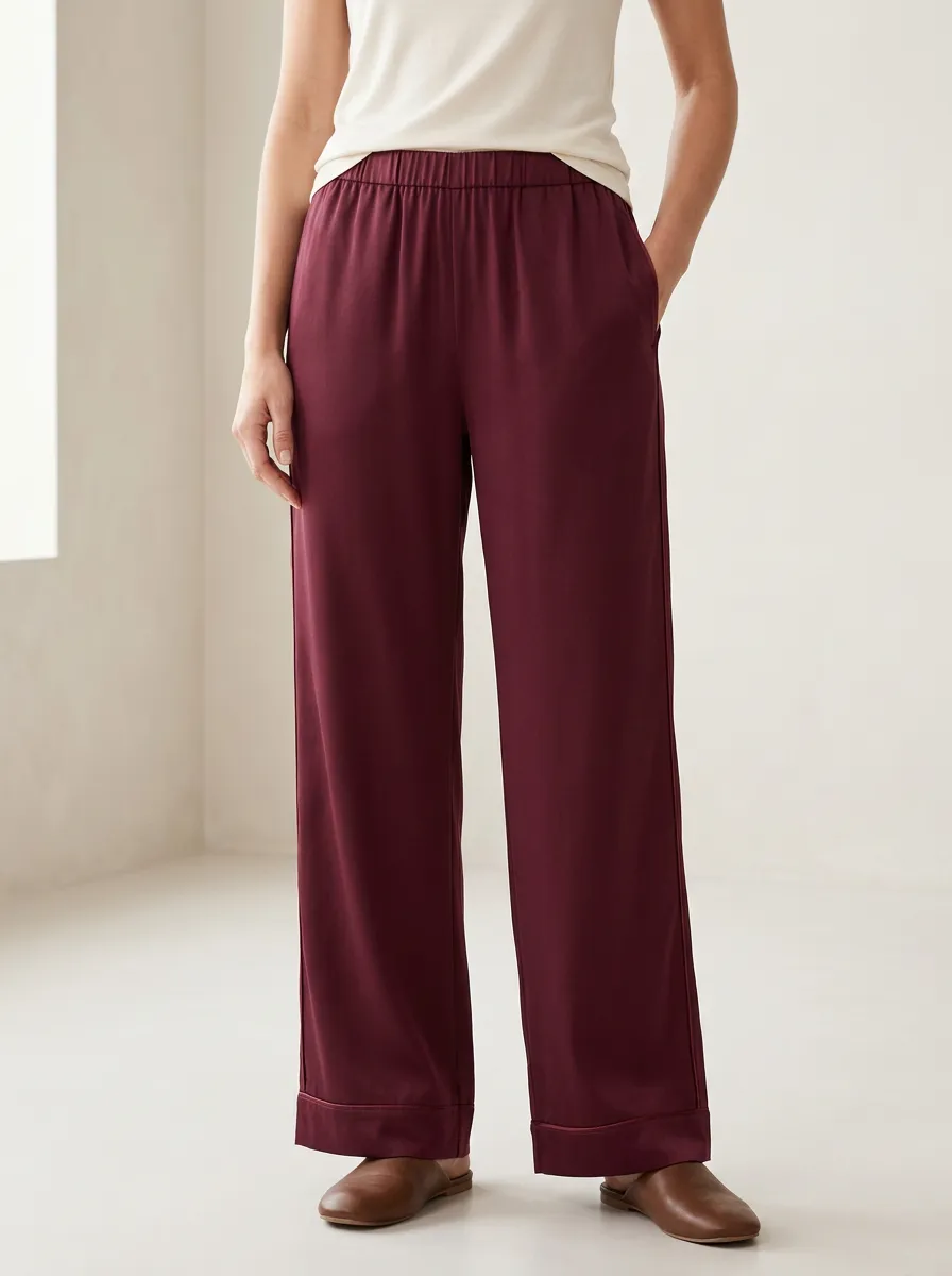Wide Leg Straight Leg Relaxed Pajama Pants