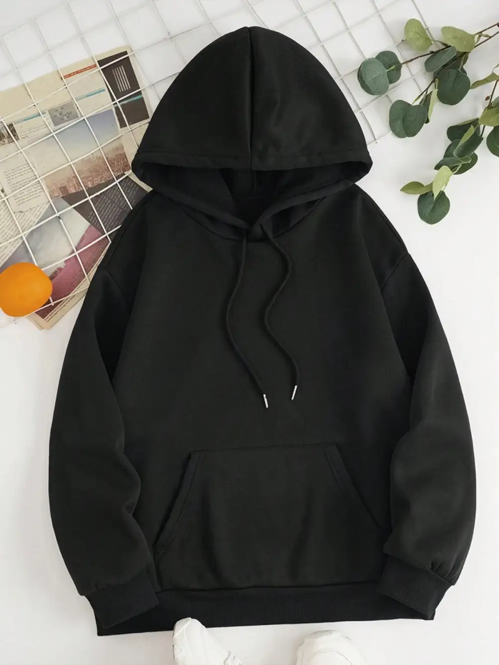 Refined Drawstring Pocketed Hoodie