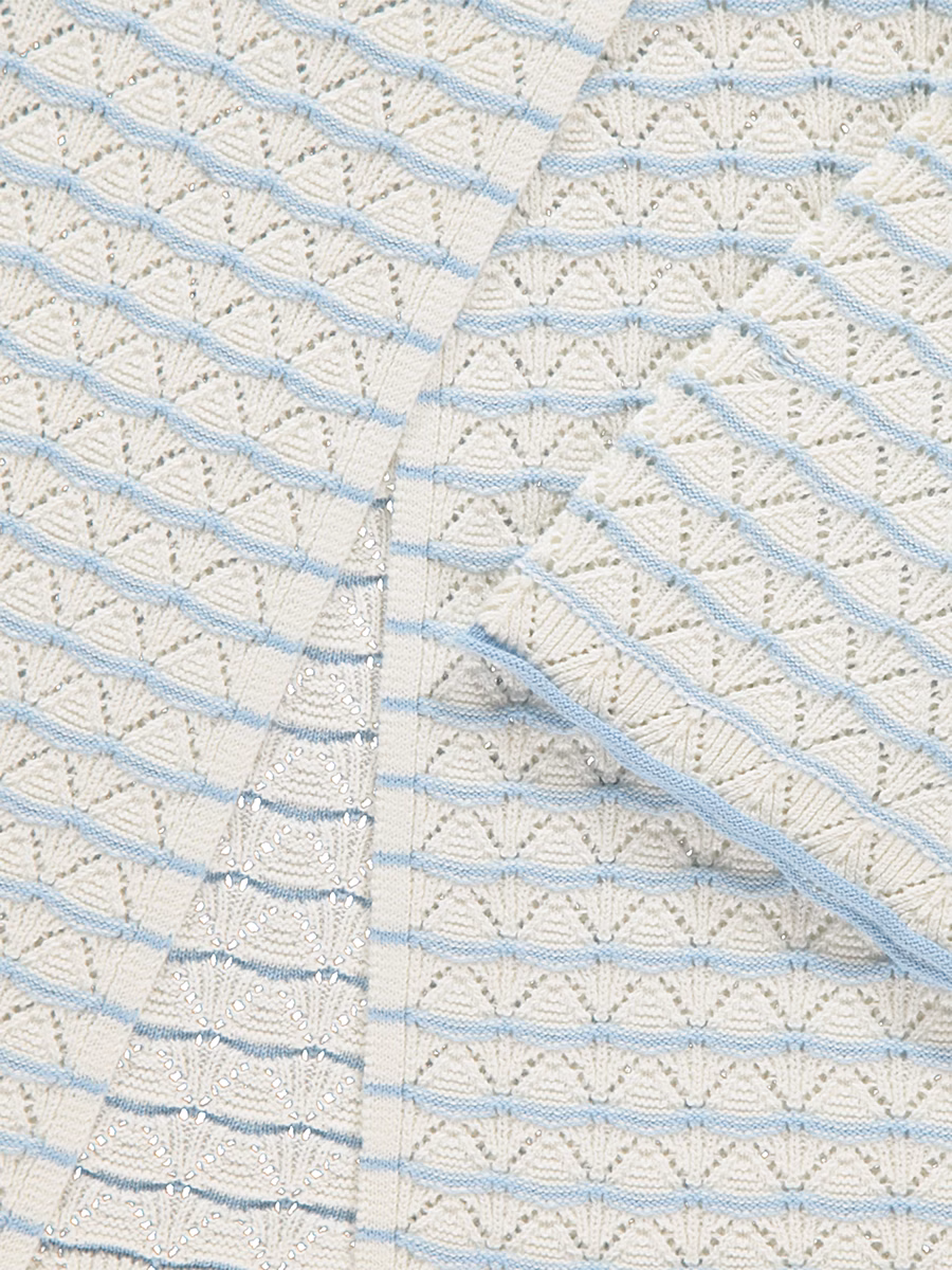Cream Striped Knitted Top and Shorts Outfit detail 3