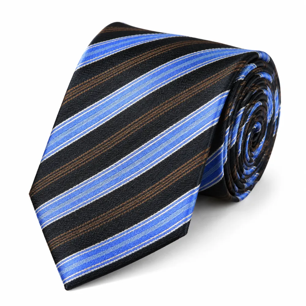 Sophisticated Silk Striped Men's Necktie Accessory Set