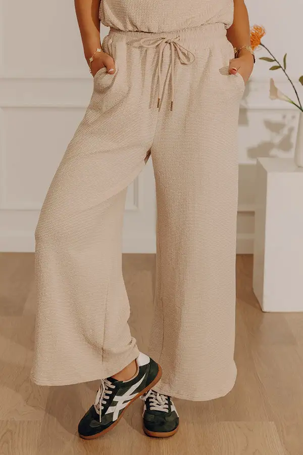 High Waist Relaxed Wide Leg Knit Pants