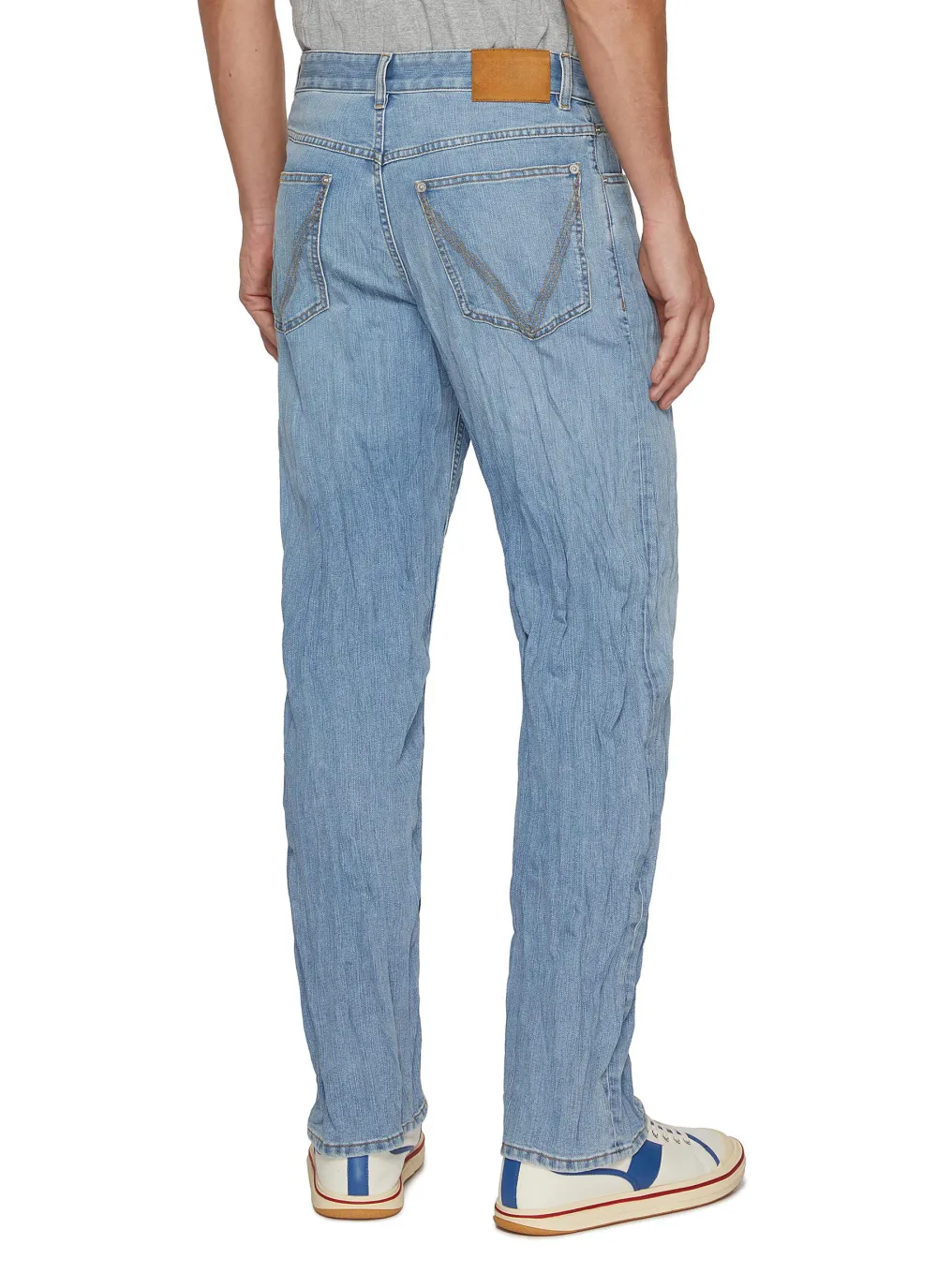 Leisure Daily Straight-Cut Comfortable Light Blue Jeans