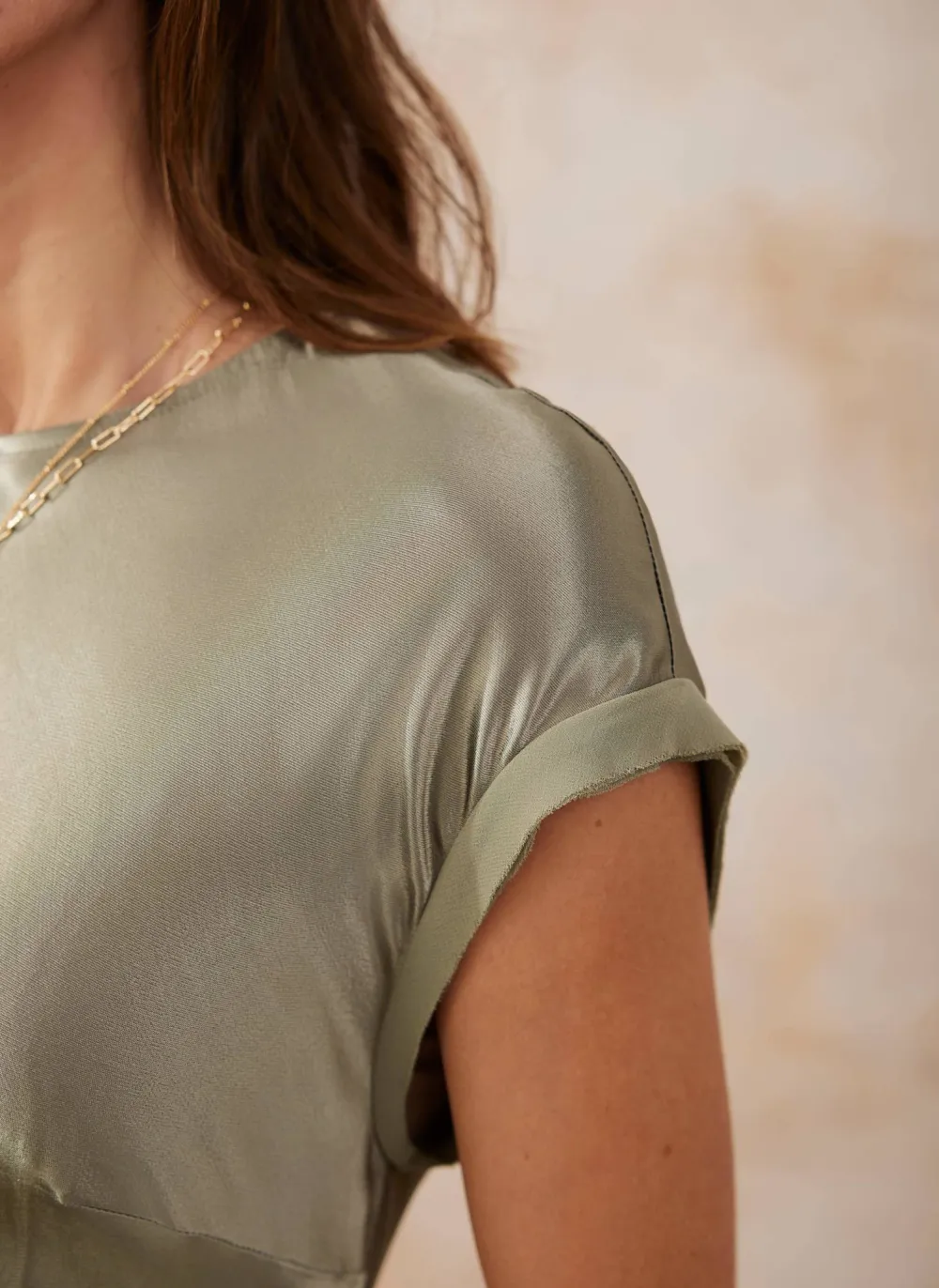 Casual Style Satin Midi Dress
